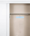 Sleek Belt And Tie Organizer Rack With Foldable Hooks Designed For Compact Closet Spaces Kick Your Wardrobe Into High Gear Keep Accessories Neatly Secured Easy Install Blue mounted in a closet.