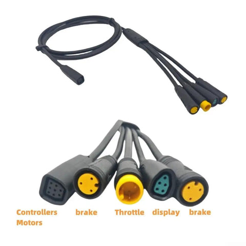 Bike Motor Cable 1T4 Main Harness With 8Pin 5Pin 3Pin Connectors For Bafang E Bikes, 120Cm Weatherproof Wire Harness Compatible With M215 M315 M615 M225 M325 M625 G341 G321 S307 C101 S10F Black Easy Install