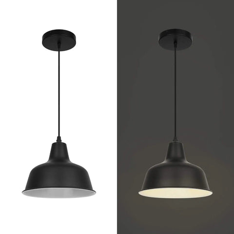 Black Industrial Pendant Lights Set Of 3 Modern Farmhouse Ceiling Fixtures Matte Metal Hanging Lamps dual view