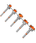 Kickass Forstner Drill Bits With 7mm Round Shank And Razor Sharp Carbide Edges Cuts Smooth As Butter Through Hardwood Plywood in five piece set.