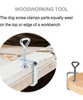 Two Pack Heavy Duty Woodworking C Clamps With Wide Jaw 2 Inch Capacity For Edge And Desk Bench Dog Holes Stainless Steel Welding Grade Clamps Ideal For Welding Projects Edge Banding And No-Fuss Workholding On Any Table Or Workbench With Steel Construction, steel C clamp on workbench edge