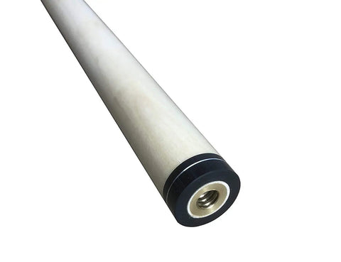 Extra Spare Pool Cue Shaft 5/16x18 Joint 13mm Leather Tip With White Ferrule Canadian Hard Rock Maple Replacement For Pro Players And Casual Pool Sharks close-up of joint end