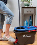 Person using RinseClean Spin Mop And Bucket System For Clean Water Mopping Lets You Clean With Clean Water From Start To Finish