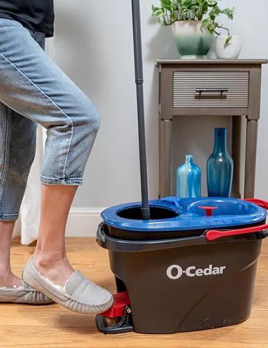 Person using RinseClean Spin Mop And Bucket System For Clean Water Mopping Lets You Clean With Clean Water From Start To Finish