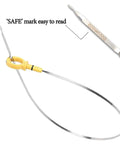 Engine Oil Level Dipstick Gauge Replacement For Chrysler Pacifica 2007 2008 Town And Country 2008 2010 Grand Caravan 2008 2010 Nitro 2007 2011 4.0L V6 Easy Drop In Install With 4593604AA Part Number, showing metal stick with yellow handle and 'SAFE' mark.