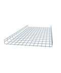 Heavy Duty Wire Mesh Cable Tray Set in Electro Zinc Plated Silver Steel, side view showing mesh design, cut-to-fit for cable management