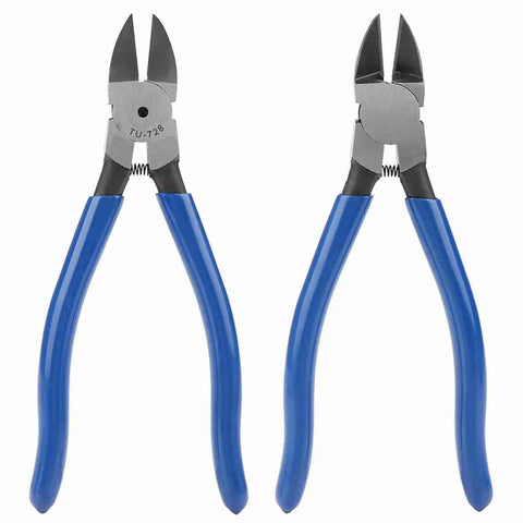 Diagonal Pliers For Cable Cutting And Wire Nipping, Chrome Steel TU 728, Compact Ergonomic Handle, Portable Tool For DIYers, Electricians, And Pros, Smooth Clean Cuts On All Kinds Of Cables