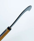 Long Handle Scythe With Double Edged Aogami No 2 Blade For Forestry, Handmade In Japan, close-up of thick dual bevel blade