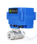 Motorized One Quarter Inch Ball Valve In Stainless Steel 304, Full Port, NSF Certified For Drinking Water, 9 To 24 Volt DC