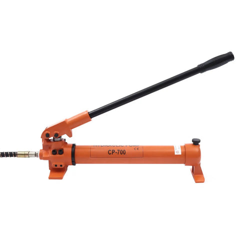 Hella Heavy Duty 10k PSI Single Acting Hydraulic Hand Pump With 1500ml Tank, portable iron tool for jacks and presses.