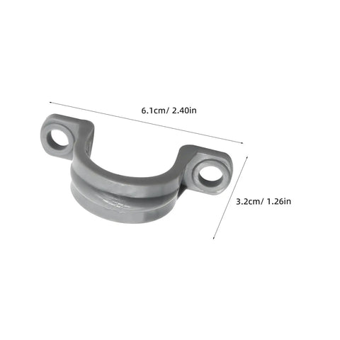 Thirty Pack Real Heavy Duty Three Quarter Inch Pvc Conduit Clamps Flexible Two Hole U Clip Pipe Mounting Strap, gray plastic