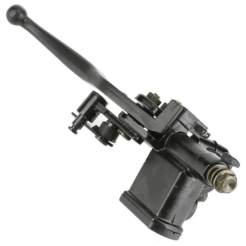 7/8 Inch ATV Left Hand Hydraulic Brake Master Cylinder Lever Fits 50cc Through 125cc Chinese Quad Bikes shown side view
