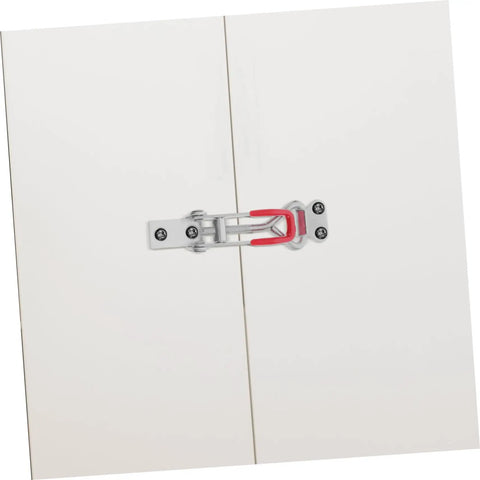 4 Pack Adjustable Metal Toggle Latch Clamps For Cabinets, Doors, Boxes And Toolboxes Up To 360 Lbs Capacity, Easy Install Pull Hasp Lock With Galvanized Iron, Plated Joints, Heavy Duty Security Latch Hardware on white cabinet doors