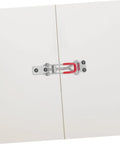 Heavy Duty Toggle Latches Set of 4 With Adjustable Metal Joints for Doors, Cabinets and Boxes, Strong Pull Capacity, Buckle Joint Design for Quick Install and Secure Latching. Galvanized iron latch on white cabinet doors