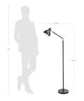 Go To Modern Adjustable Floor Lamp For Living Room Bedroom And Office Black Standing Lamp With Bronze Accents 54.5 Inches Tall beside silhouette.