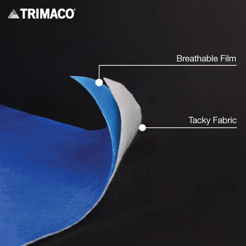 24 Inch By 100 Foot Surface Protector details showing breathable film and tacky fabric