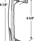 Diagram of White Painted Diecast Aluminum Sliding Patio Door Pull Handle, Six And Five Eighth Inch Center To Center Spacing, Low Profile
