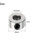 15 Piece Set Screw Shaft Collars 4.05mm Bore 9mm OD 5mm Width Nickel Plated Carbon Steel Drill Stop Collars with Dimensions