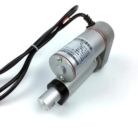 12V Or 24V Linear Actuator With 1 Inch Stroke And Mounting Brackets, 30 Mm Per Second, 200 N, Easy Install For Robotics, Home Automation, Woodworking, Cabinets, AV Projects, And Massage Chair Comfort compact silver motor with black cable