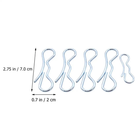 5 Piece Heavy Duty Alloy Steel Cotter Pins Silver Lockfasteners For Industrial Sci Work Replace Old Rusted Parts Strong Corrosion Resistant Clips, showing size comparison.