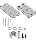 Concealed Bookcase Door Pivot Hinge Kit 500 Pound Capacity Heavy Duty Hidden Door Hardware components displayed