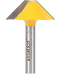 V Groove Router Bit With One Quarter Inch Shank Flat Bottom For Grooving And Lettering, Two Flute Carbide Cutters