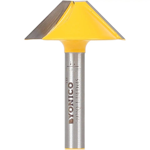 V Groove Router Bit With One Quarter Inch Shank Flat Bottom For Grooving And Lettering, Two Flute Carbide Cutters