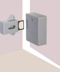 Rfid Electronic Cabinet Lock For Wooden Drawers And Cupboards Gray, showing steel latch and installation view.