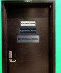 Black Electrical Room Sign Easy To Read For Doors Panels And Walls Keeps Staff And Emergency Pros In The Know About Electrical Rooms Compliant Durable Available In 2x6 And 2.75x7 And 3x9 Inches. on black door