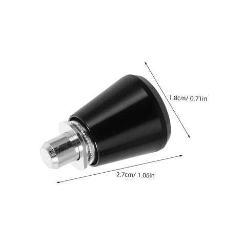 Heavy Duty 4 Pc Set Black Mechanical Spring Pins With Wear Resistance For Industrial Workshop Use And Reliable Smooth Operation Plus Super Stable Reset Power On Locating Pins To Keep Your Setup Rock Solid No Drift Amidst Vibration Ever, shown from an angle with size dimensions.