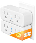 Dual Smart Plug Outlet Extender With Surge Protector, Works With Alexa And Google Home, control two sockets, 10A, white