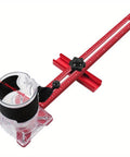 Pro-Grade Aluminum Router Milling Groove Bracket With Base, Adjustable Circle Cutting Jig For Woodworking, shown with ruler