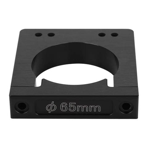 Heavy Duty Aluminum CNC Spindle Motor Mount Bracket 65mm Precision Machined Adapter Plate top view with cutout for spindle.