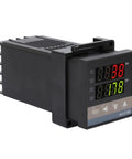 Industrial Digital Thermostat Kit With K Type Thermocouple Probe, SSR Included, Hardcore PID Temperature Controller For Heating Gear, Self-Tuning PID, 14-Bit Resolution, 0.5-Second Sampling, +-2C black panel meter with red and green digital display