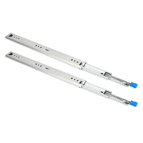 12 Inch Locking Drawer Slides Heavy Duty Full Extension Detachable Rails Up To 265 Lbs For Cabinets RVs And Trucks With Ball Bearing Smooth Operation And Rugged Galvanized Steel Construction, pair of galvanized steel slides with blue locks