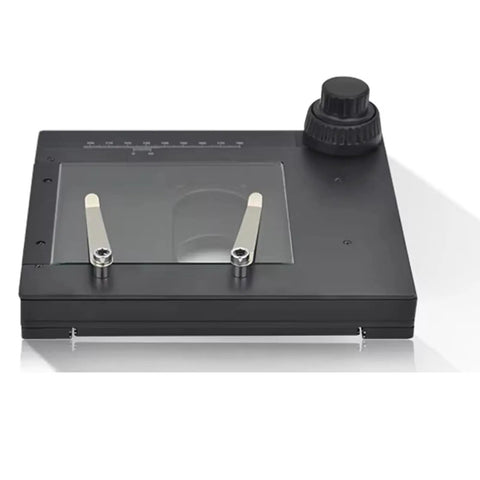 Manual Gliding Stage For Microscopes With XY Travel Pro Grade Slide Table, focus on top mechanism, smooth movement design