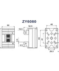 Detailed technical drawing of Heavy Duty Self Centering Machine Shop Bench Vise With Four Turn Lock and Tough As Nails Jaw Grip.