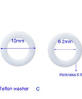 20 Pack Folding Knife Pivot Pin Flat Teflon Washers Bearing Set For Low Friction And Corrosion Resistant Performance, Provides Smooth Bearing Surface, Load Distribution, And Spacer Between Knife Components. PTFE washer, 10mm x 6.2mm x 0.6mm