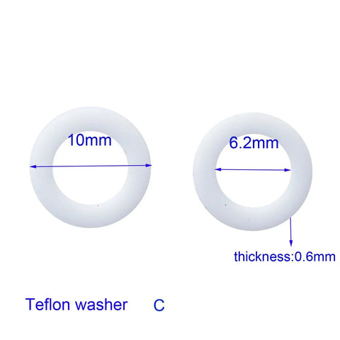 20 Pack Folding Knife Pivot Pin Flat Teflon Washers Bearing Set For Low Friction And Corrosion Resistant Performance, Provides Smooth Bearing Surface, Load Distribution, And Spacer Between Knife Components. PTFE washer, 10mm x 6.2mm x 0.6mm