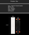 Clear Grip Tape For Skateboards And Scooters Waterproof Bubble Free Transparent Griptape Grips Like Crazy, shown next to a board