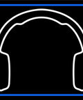 Headphone LED Neon Sign Dope Vibe For Studio Club And Home Decor With Dimmer 24 Inch Tall 31 Inch Wide Black Square Cut Acrylic Backing