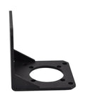 Side view of Alloy Steel Mounting Bracket For NEMA 23 Geared Stepper Motor ST M2 Economy Model with extra mounting holes, plastic spray finish.