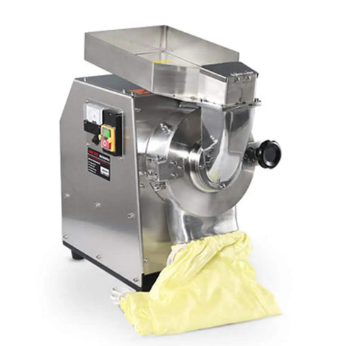 Pro Grade High Efficiency Grain Grinder And Herbal Pulverizer For Grains And Dry Herbs, Stainless Steel, Yellow Bag