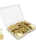 50 Pcs Small Metal Butt Hinges With 200 Screws For Crafts And DIY Projects 18x15mm Ideal For Jewelry Boxes Dollhouses