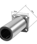 Beefy Extra Long Square Flange Linear Ball Bearing Bushing 30mm Bore, 45mm OD, 123mm Length, Dual Sealed Sides, side view