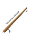 Solid Wood Handrail 13 Foot Non Slip Wall Mounted Grab Bar For Stairs And Decks Built Freaking Sturdy For Serious Grip, custom size, with metal brackets.