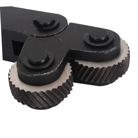 3 Piece No Frills Shop Gear Knurling Tool Set For Lathe Machines With Diagonal Cut Wheels For Positive And Negative Twill Patterns Heavy Duty Hardened Steel Surface Texturing Accessories