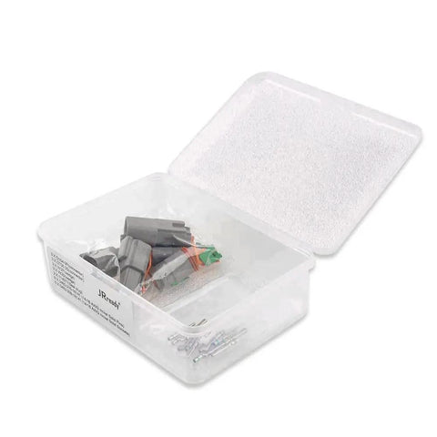 2 Pin Waterproof Deutsch Style Wire Connector Set With DT04 2P DT06 2S Solid Contacts and Sealing Plugs, PA66 Nylon in box