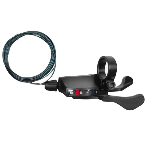 9 Speed Right Thumb Gear Shifter For Mountain, Road, Folding And Commuter Bikes With Visual Window And Inner Cable