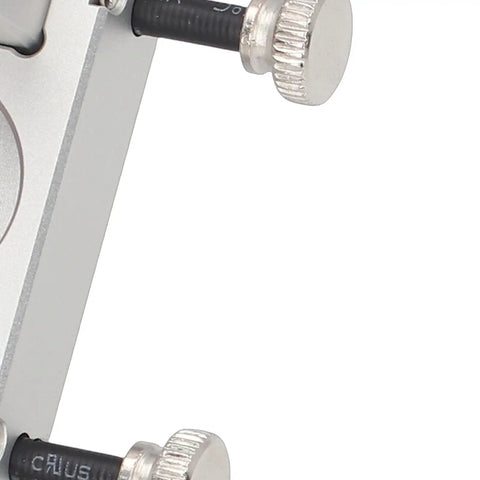 Close-up of Heavy Duty Soldering Station Wire Clamp Made From 6061 Aluminum showing precise grip and ceramic jaws for electronic repairs.